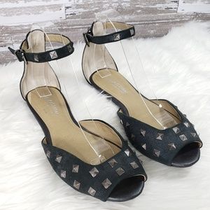 Reaction Kenneth Cole Peep Toe Studded Flats